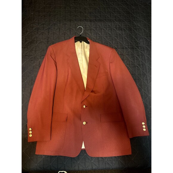 Vtg Jack Nicklaus Mauve Maroon Sport Coat Golden Bear Btn Jacket Blazer 46 L